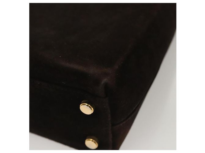 Borsa a mano Gancini in suede Salvatore Ferragamo 2way Nero Oro Auth BA2414 D'oro - vista 16