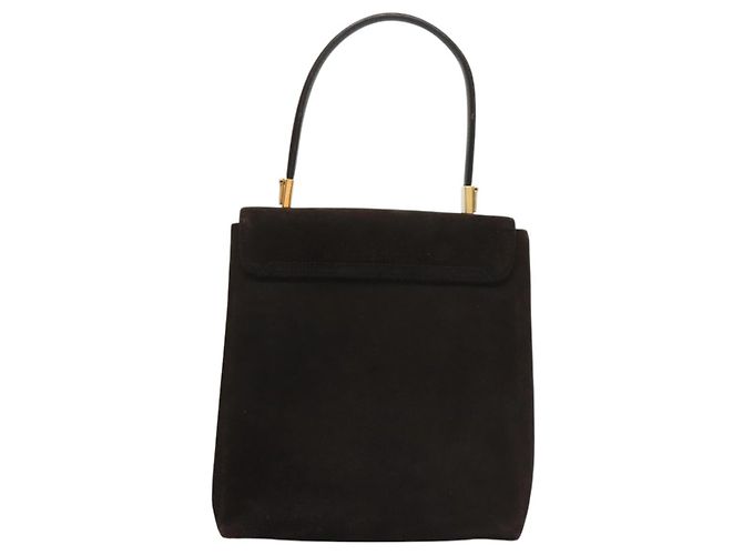Borsa a mano Gancini in suede Salvatore Ferragamo 2way Nero Oro Auth BA2414 D'oro - vista 2