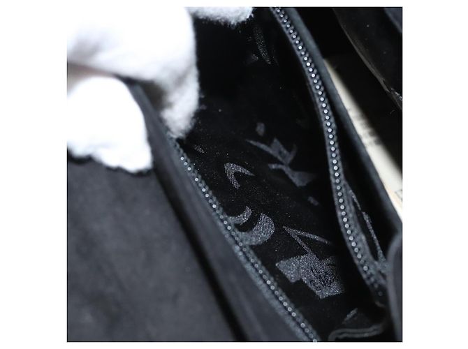 Borsa a mano Gancini in suede Salvatore Ferragamo 2way Nero Oro Auth BA2414 D'oro - vista 21