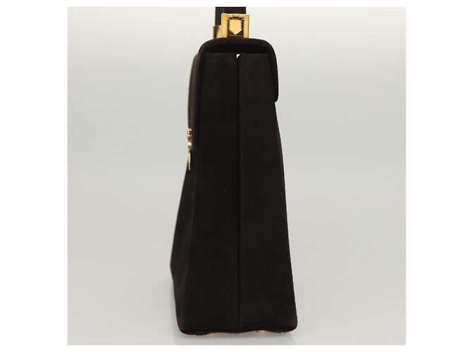 Borsa a mano Gancini in suede Salvatore Ferragamo 2way Nero Oro Auth BA2414 D'oro - vista 3