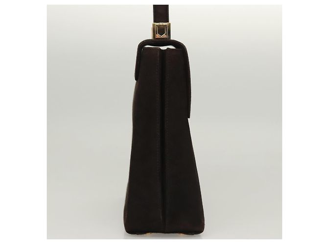 Borsa a mano Gancini in suede Salvatore Ferragamo 2way Nero Oro Auth BA2414 D'oro - vista 4