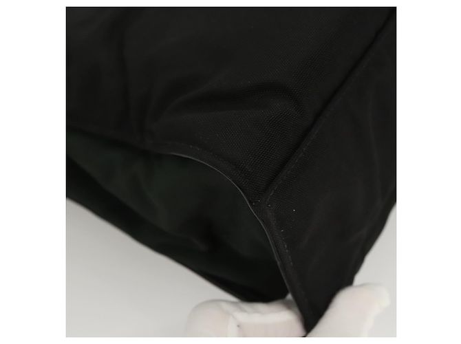 Borsa a mano in nylon nero e argento Gucci Bamboo 032 1016 Auth ep9066 - vista 15