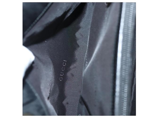 Borsa a mano in nylon nero e argento Gucci Bamboo 032 1016 Auth ep9066 - vista 20