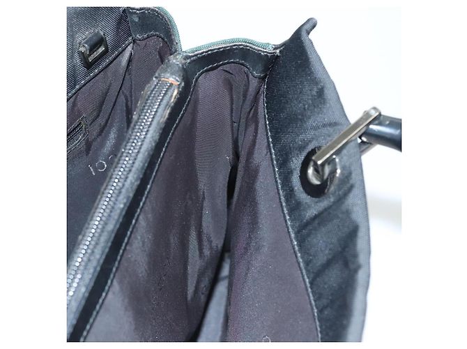 Borsa a mano in nylon nero e argento Gucci Bamboo 032 1016 Auth ep9066 - vista 22