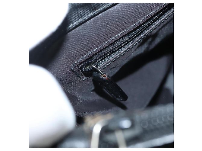 Borsa a mano in nylon nero e argento Gucci Bamboo 032 1016 Auth ep9066 - vista 23