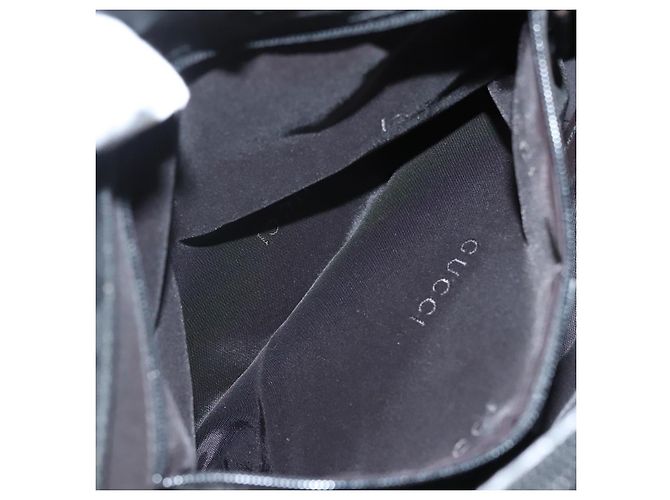 Borsa a mano in nylon nero e argento Gucci Bamboo 032 1016 Auth ep9066 - vista 24