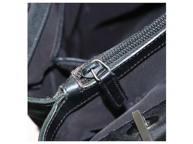 Borsa a mano in nylon nero e argento Gucci Bamboo 032 1016 Auth ep9066 - vista 25