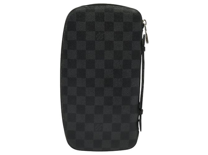 LOUIS VUITTON Organizer Damier Graphite Custodia da Viaggio N48255 LV Auth 123607 Damier ebene - vista 2
