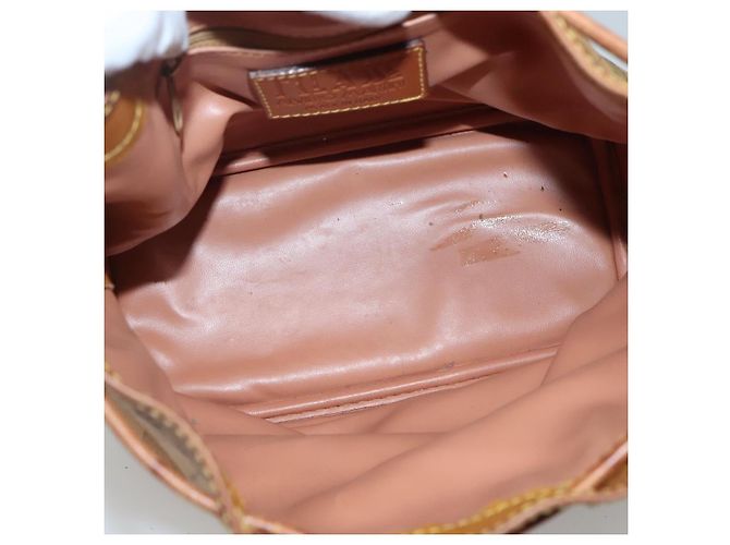 Autre Marque PRIMA CLASSE Borsa a Spalla Pelle PVC Beige Oro Auth am8596 D'oro - vista 10