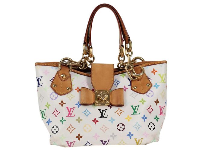LOUIS VUITTON Monogramm Multicolor Annie MM Tote Bag Weiß M40307 LV Auth BD2040 - Ansicht 13