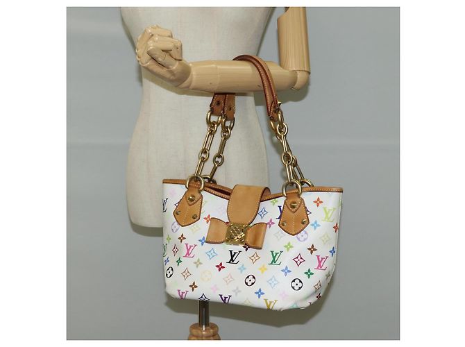 LOUIS VUITTON Monogramm Multicolor Annie MM Tote Bag Weiß M40307 LV Auth BD2040 - Ansicht 24