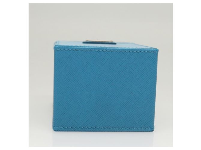 PRADA Cosmetic Pouch Leather Blue Auth 118869M - view 5