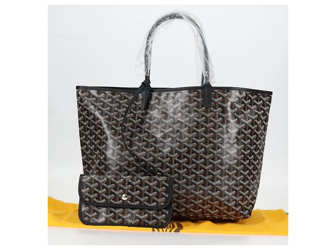 Borsa tote PM Saint Louis Herringbone GOYARD in pelle PVC nera Auth yk18382SM - vista 12