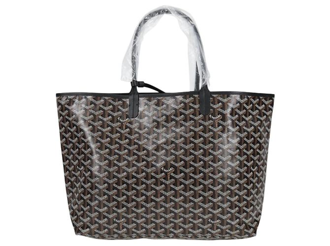 Borsa tote PM Saint Louis Herringbone GOYARD in pelle PVC nera Auth yk18382SM - vista 13