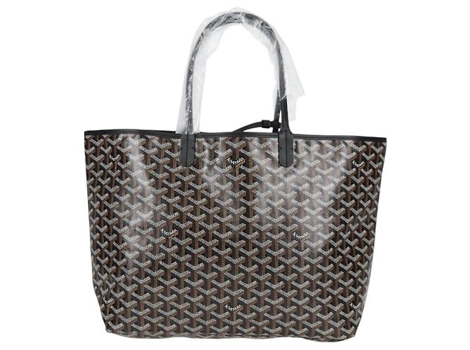 Borsa tote PM Saint Louis Herringbone GOYARD in pelle PVC nera Auth yk18382SM - vista 2