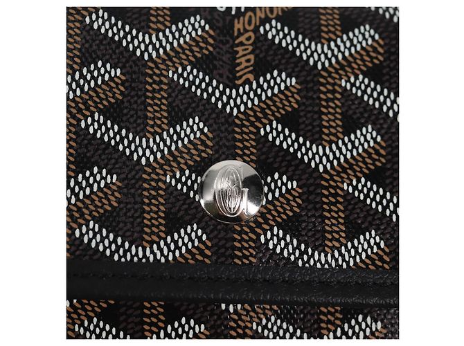 Borsa tote PM Saint Louis Herringbone GOYARD in pelle PVC nera Auth yk18382SM - vista 23