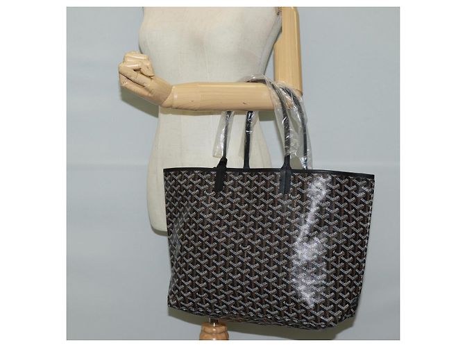 Borsa tote PM Saint Louis Herringbone GOYARD in pelle PVC nera Auth yk18382SM - vista 26