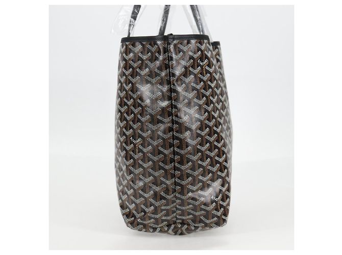 Borsa tote PM Saint Louis Herringbone GOYARD in pelle PVC nera Auth yk18382SM - vista 3