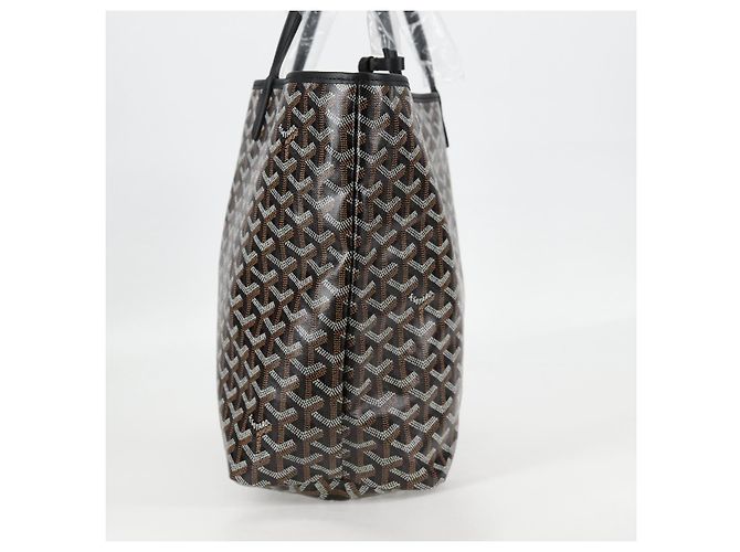 Borsa tote PM Saint Louis Herringbone GOYARD in pelle PVC nera Auth yk18382SM - vista 4