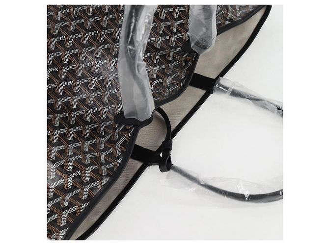 Borsa tote PM Saint Louis Herringbone GOYARD in pelle PVC nera Auth yk18382SM - vista 6