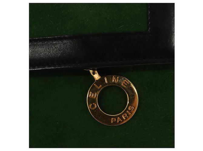 Céline Pochette a catena CELINE in pelle scamosciata verde oro Auth BD2160 D'oro - vista 17