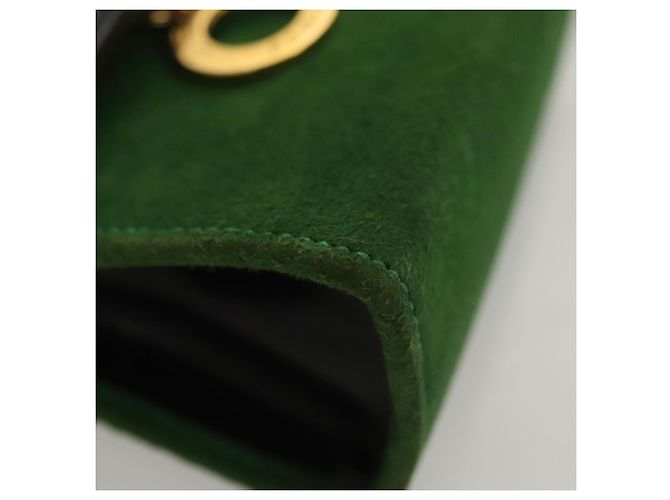 Céline Pochette a catena CELINE in pelle scamosciata verde oro Auth BD2160 D'oro - vista 9