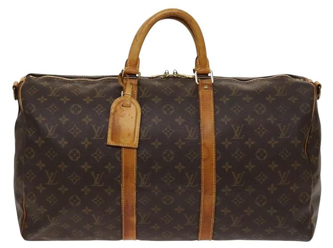LOUIS VUITTON Monogram Keepall Bandouliere 50 Borsa Boston M41416 LV Auth 125289 Monogramma - vista 13