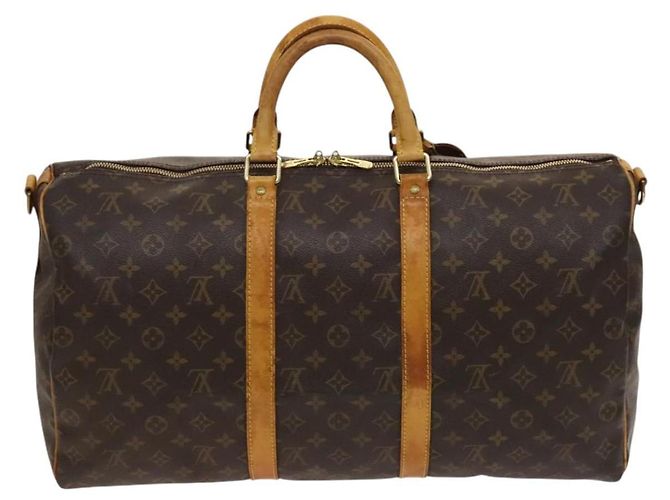 LOUIS VUITTON Monogram Keepall Bandouliere 50 Borsa Boston M41416 LV Auth 125289 Monogramma - vista 2
