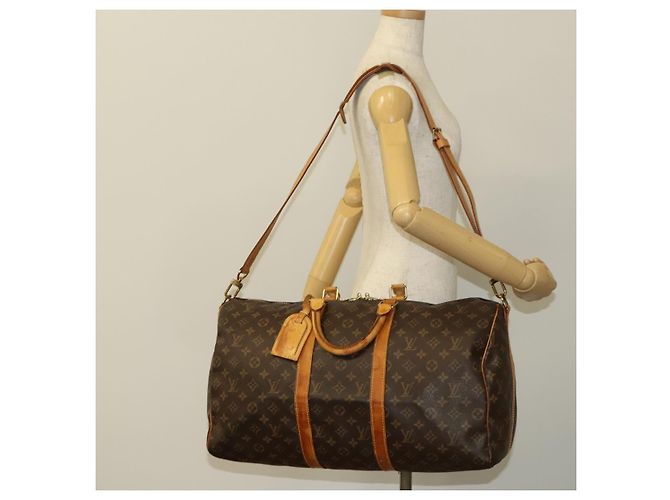 LOUIS VUITTON Monogram Keepall Bandouliere 50 Borsa Boston M41416 LV Auth 125289 Monogramma - vista 23