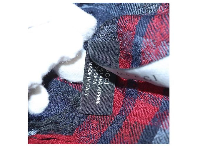 GUCCI Stole Wool Navy Auth SW820 Navy blue - view 12