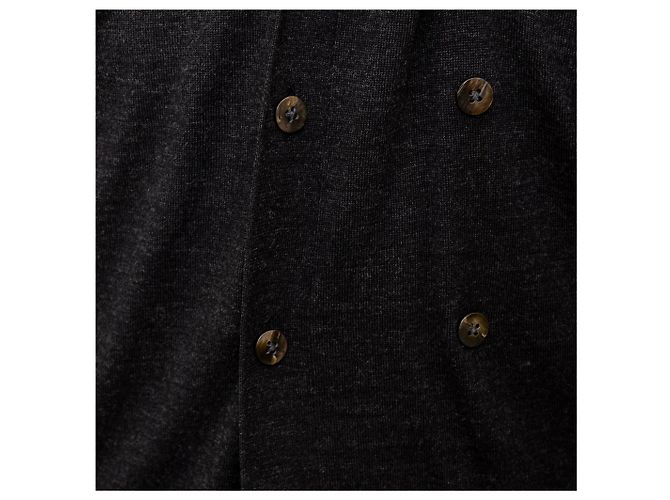 Autre Marque FG Roma Cardigan aus Wolle Dunkelgrau - Ansicht 4