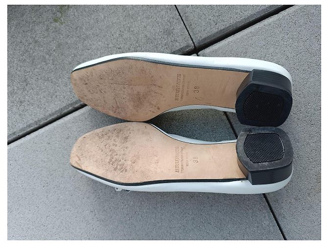Autre Marque Décolleté Brunate Stile Mocassino Pelle Bianca e Vernis Nero Bianco - vista 14