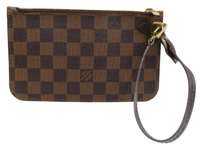 Pochette PM Neverfull Damier Louis Vuitton Marrone - vista 3