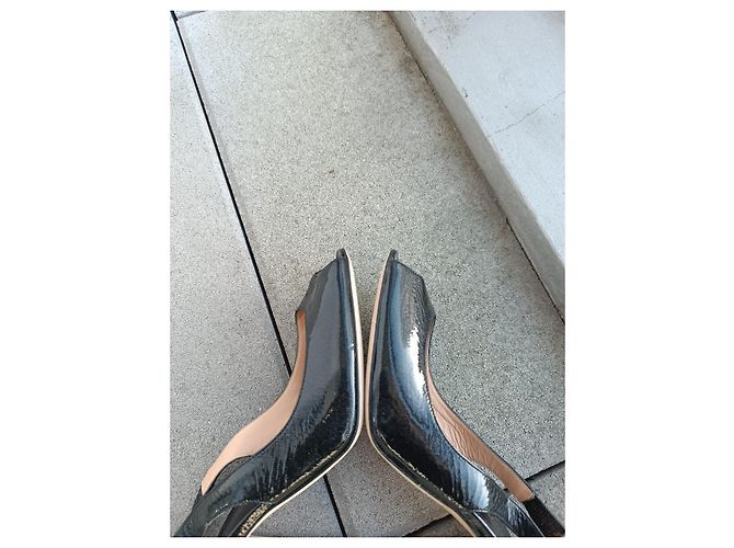 Sergio Rossi Sandalen aus Lackleder Dunkelgrau - Ansicht 11
