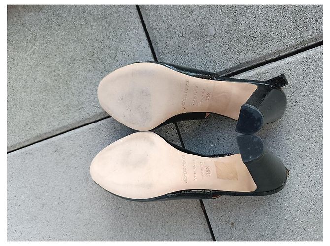 Sergio Rossi Sandalen aus Lackleder Dunkelgrau - Ansicht 2