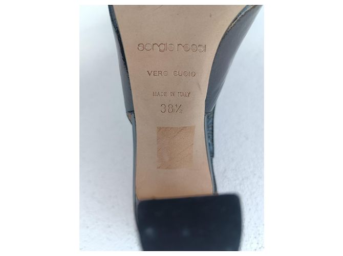 Sergio Rossi Sandalen aus Lackleder Dunkelgrau - Ansicht 6