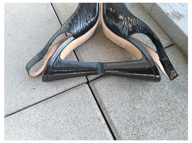 Sergio Rossi Sandalen aus Lackleder Dunkelgrau - Ansicht 9