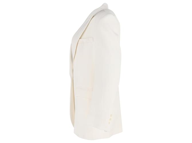 Sandro-Blazer aus cremefarbenem Polyester Weiß Roh - Ansicht 2