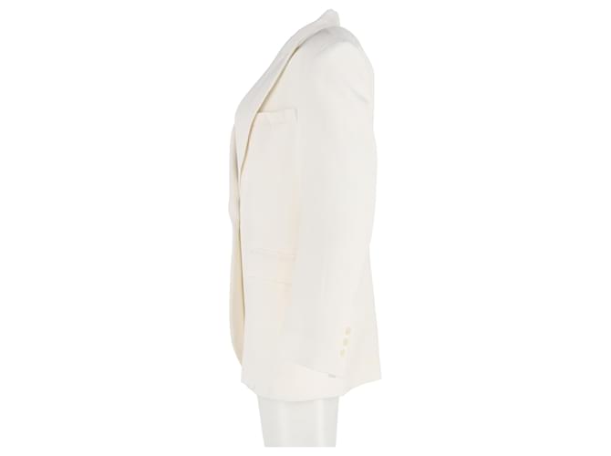 Sandro-Blazer aus cremefarbenem Polyester Weiß Roh - Ansicht 5