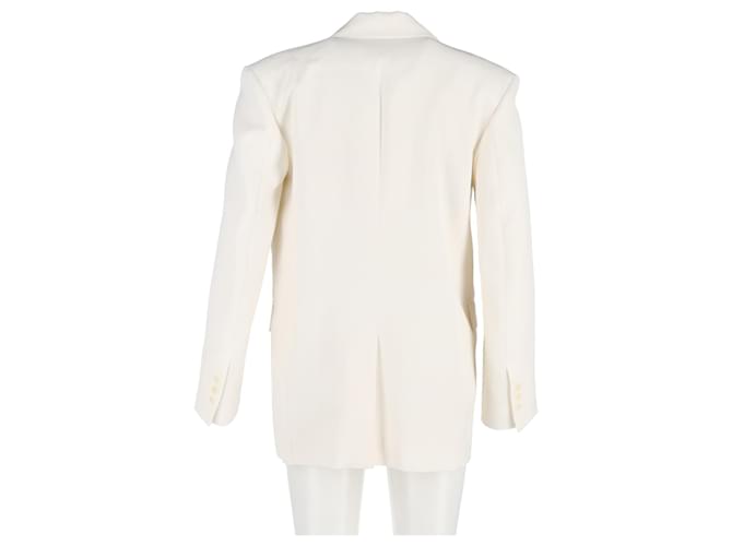 Sandro-Blazer aus cremefarbenem Polyester Weiß Roh - Ansicht 6