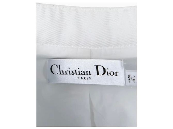 Christian Dior Gesteppte Jacke aus weißer Baumwolle - Ansicht 6