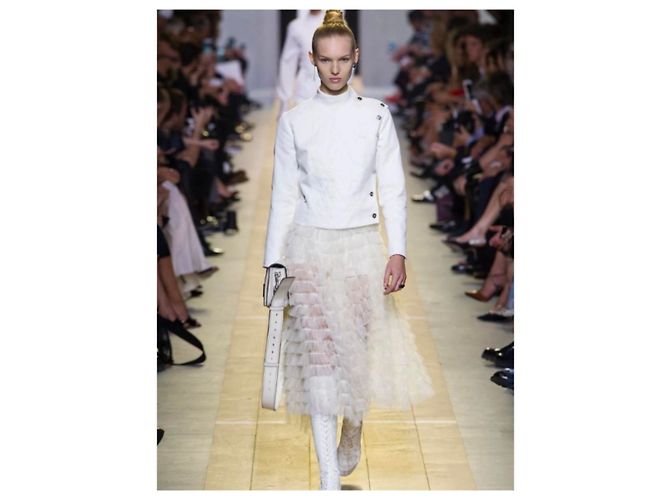 Christian Dior Gesteppte Jacke aus weißer Baumwolle - Ansicht 7