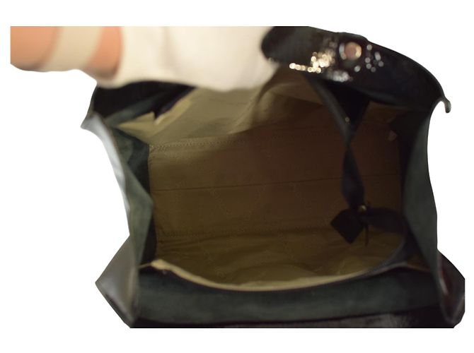 Autre Marque Borsa a mano Roberta Gandolfi in pelle verniciata nera con perline Nero - vista 12