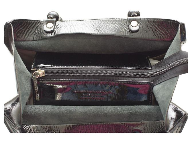 Autre Marque Borsa a mano Roberta Gandolfi in pelle verniciata nera con perline Nero - vista 13