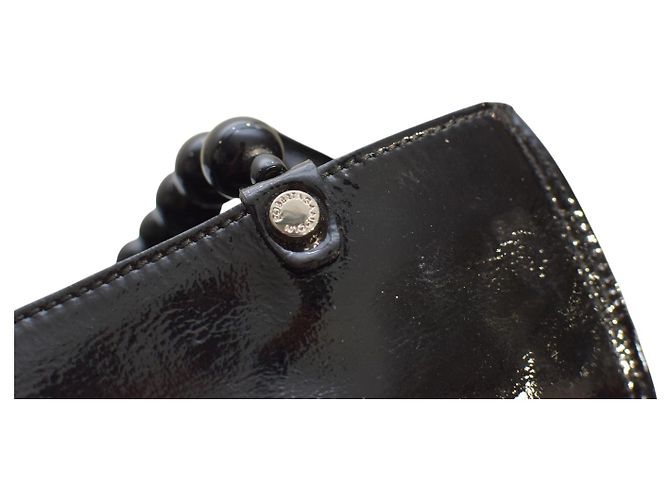 Autre Marque Borsa a mano Roberta Gandolfi in pelle verniciata nera con perline Nero - vista 15
