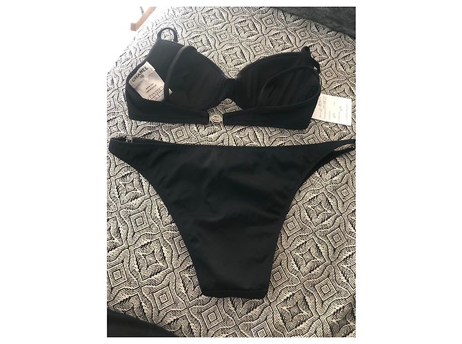 Costume da bagno due pezzi Chanel nero - vista 7