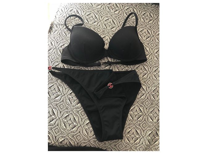 Costume da bagno due pezzi Chanel nero - vista 8