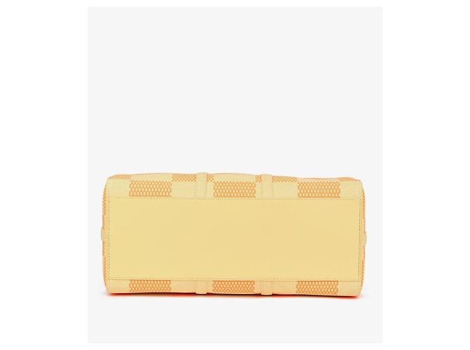 Abbesses Louis Vuitton Keepall 50 Bandoliera in Raffia Beige Arancione - vista 5