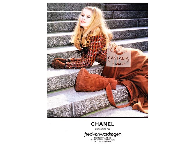 Chanel Chaqueta de tweed marrón estilo supermodelo rarefied de 1993 Multicolor - vista 13