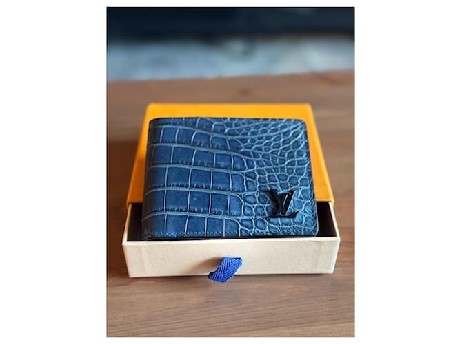 Louis Vuitton Cartera Múltiple Alligator (Azul) Azul oscuro - vista 2
